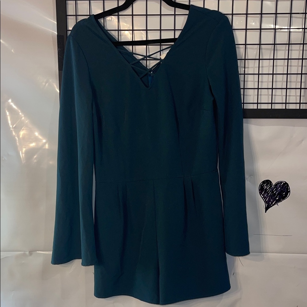 Garage Romper - Deep Teal with Long Sleeve